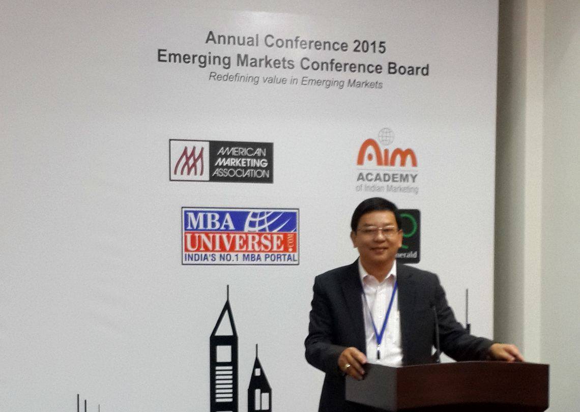 Dr. Phuong Nguyen presenting at the Annual Conference of the Emerging Markets Conference Board, Dubai